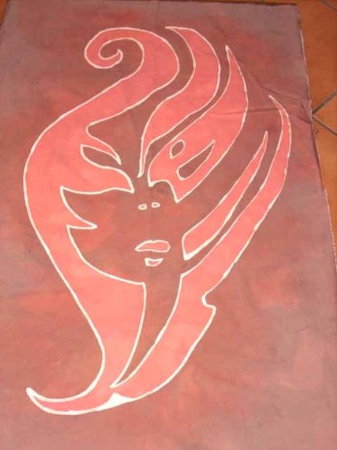 Schilderij getiteld "Maschera femminile" door Alberto Fontanella, Origineel Kunstwerk