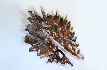 Sculpture intitulée "Birdview 3" par Daty, Œuvre d'art originale, Métaux