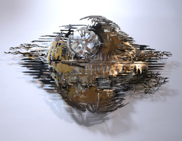 Sculpture titled "Les ténèbres - The…" by Daty, Original Artwork, Metals