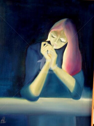 Painting titled "le secret" by Noëlle Dauby, Original Artwork