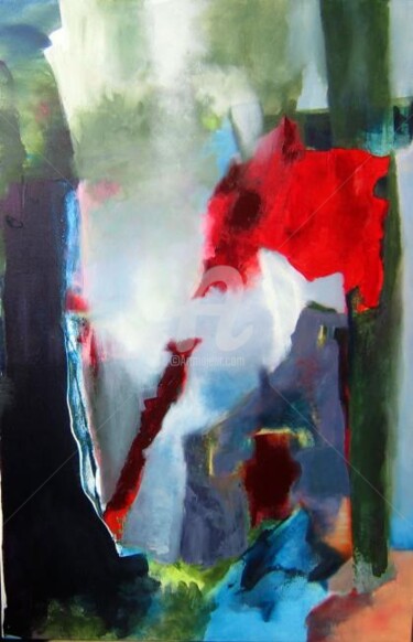 Peinture intitulée "chaperon rouge" par Noëlle Dauby, Œuvre d'art originale