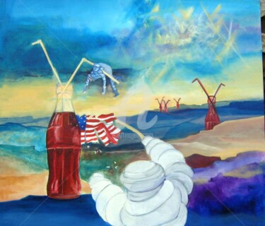 Painting titled "don quichotte 4" by Noëlle Dauby, Original Artwork