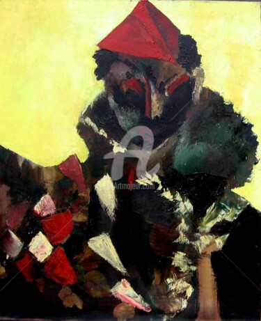 Painting titled "clown" by Noëlle Dauby, Original Artwork