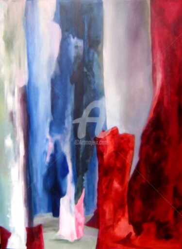 Peinture intitulée "avancée rouge" par Noëlle Dauby, Œuvre d'art originale