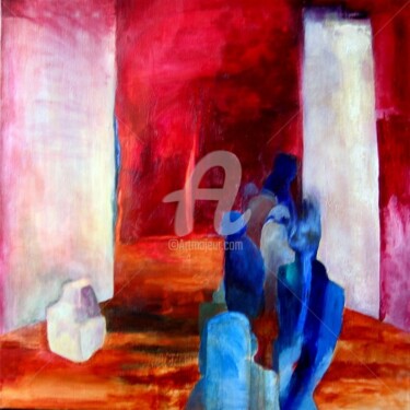 Painting titled "file bleue" by Noëlle Dauby, Original Artwork