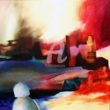 Peinture intitulée "retour en pyromania" par Noëlle Dauby, Œuvre d'art originale