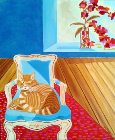 Peinture intitulée "chat-chez-lui-s-dau…" par Sophie Daumy, Œuvre d'art originale, Huile