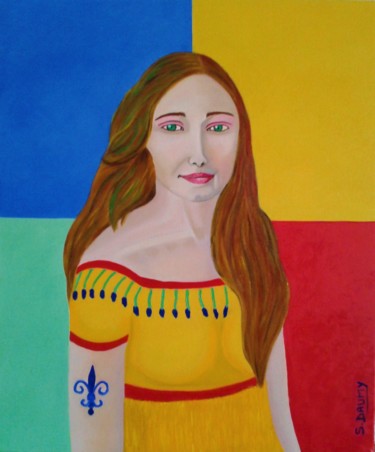 Painting titled "Femme de Midi" by Sophie Daumy, Original Artwork, Oil