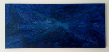 Painting titled "Dark-blue galaxy" by Mathieu Dauphinais (Dauphinais), Original Artwork, Acrylic