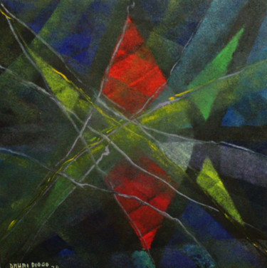 Картина под названием "Composição triangul…" - Dauri Diogo, Подлинное произведение искусства, Чернила