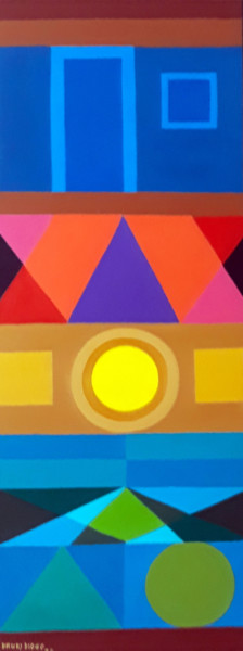 Painting titled "Geometria Bauhaus" by Dauri Diogo, Original Artwork, Acrylic
