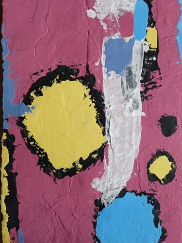 Peinture intitulée "розовое желтое синее" par Dautbekova Gulnara, Œuvre d'art originale, Acrylique