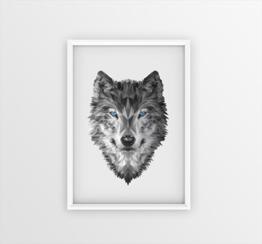Arte digitale intitolato "The Wolf: low poly…" da Davangarte, Opera d'arte originale, Lavoro digitale 2D