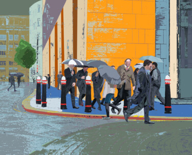 "Bustling City Umbre…" başlıklı Dijital Sanat Dave Collier tarafından, Orijinal sanat, Dijital Resim