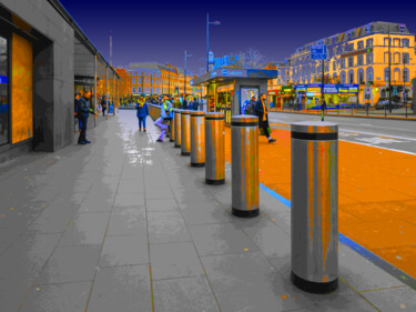 Photography titled "Bollards" by Dave Collier, Original Artwork, Manipulated Photography