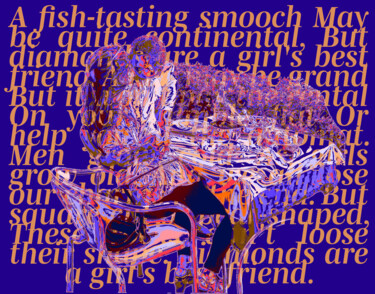 Digitale Kunst mit dem Titel "Fishy Smooch" von Dave Collier, Original-Kunstwerk, Digitale Malerei