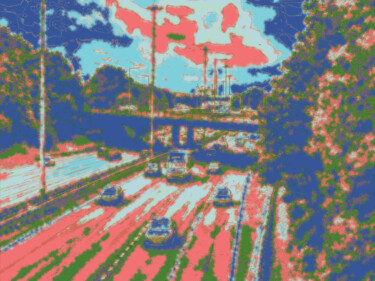 Цифровое искусство под названием "Motorway Impressum" - Dave Collier, Подлинное произведение искусства, 2D Цифровая Работа