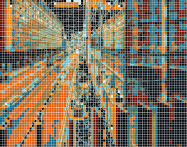 Digitale Kunst mit dem Titel "Orange and Glue Gla…" von Dave Collier, Original-Kunstwerk, 2D digitale Arbeit