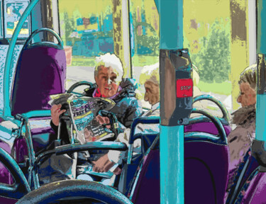 Arte digital titulada "Old Girls on the Bus" por Dave Collier, Obra de arte original, Trabajo Digital 2D