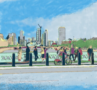 Digital Arts με τίτλο "Westminster Bridge…" από Dave Collier, Αυθεντικά έργα τέχνης, 2D ψηφιακή εργασία