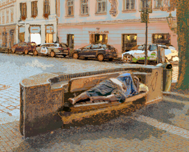 Arte digital titulada "Street Furniture, E…" por Dave Collier, Obra de arte original, Trabajo Digital 2D
