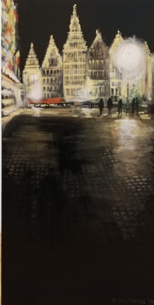 Painting titled "Closing time" by Dave Geukens, Original Artwork, Acrylic