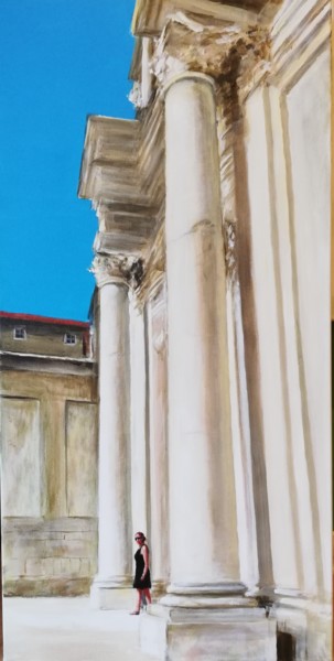 Painting titled "Cathedral (Dubrovni…" by Dave Geukens, Original Artwork, Acrylic