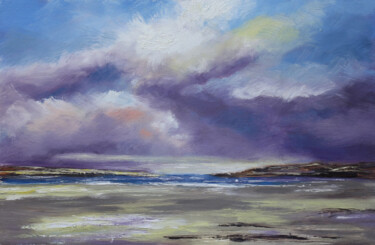 Malerei mit dem Titel "Northumberland Beach" von Dave Watson, Original-Kunstwerk, Öl