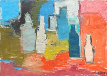 Painting titled "Bottles" by Mikhail (Mish) Yevdakov, Original Artwork, Oil