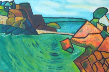 Peinture intitulée "IslandRock" par Dave Trinel, Œuvre d'art originale, Huile