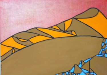 Peinture intitulée "Desert moderation" par Dave Trinel, Œuvre d'art originale, Huile