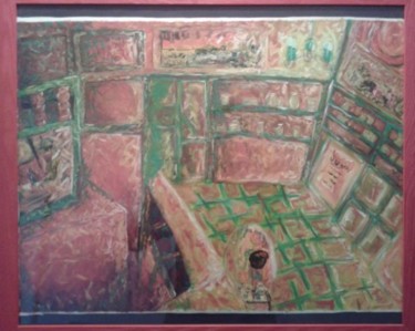 Peinture intitulée "café de nuit" par Dave Trinel, Œuvre d'art originale, Huile