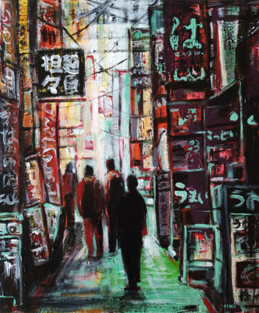 Peinture intitulée "Shibuya, Tokyo (n°3…" par David Stany Garnier, Œuvre d'art originale, Acrylique Monté sur Châssis en bois