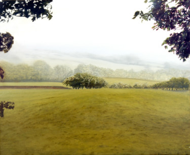 Painting titled "Skiddaw Lowlands" by David Dodsworth, Original Artwork, Oil Mounted on Wood Stretcher frame