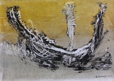 Peinture intitulée "Desert ship" par David, Œuvre d'art originale, Acrylique
