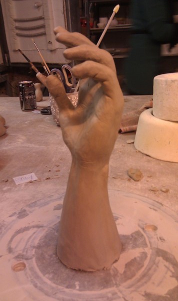 雕塑 标题为“Eigen hand” 由Davidappels, 原创艺术品, 粘土