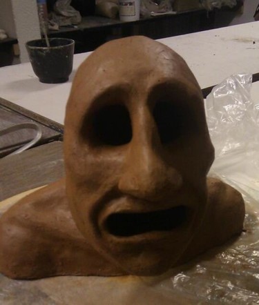 Sculpture titled "hollow man" by Davidappels, Original Artwork, Clay