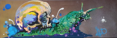 Painting titled "escargot" by David Augusto (mojak), Original Artwork, Acrylic