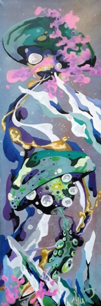 제목이 "mushroom"인 미술작품 David Augusto (mojak)로, 원작, 아크릴 나무 들것 프레임에 장착됨