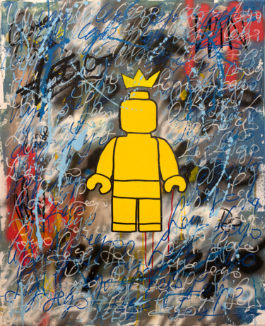 Картина под названием "King Lego" - David Bascuñana, Подлинное произведение искусства, Акрил Установлен на Деревянная рама д…