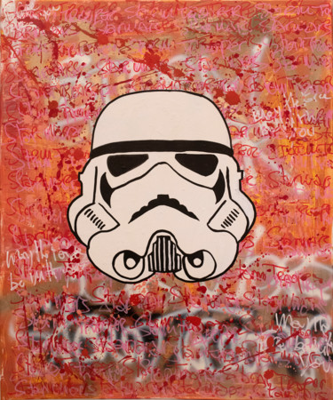 Painting titled "STORM TROOPER" by David Bascuñana, Original Artwork, Acrylic Mounted on Wood Stretcher frame