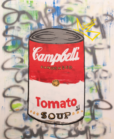 Painting titled "SOUP" by David Bascuñana, Original Artwork, Acrylic Mounted on Wood Stretcher frame