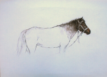 Drawing titled "Workhorse" by David Beglaryan, Original Artwork, Pigments