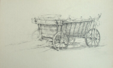 Dibujo titulada "Old Wagon" por David Beglaryan, Obra de arte original, Grafito