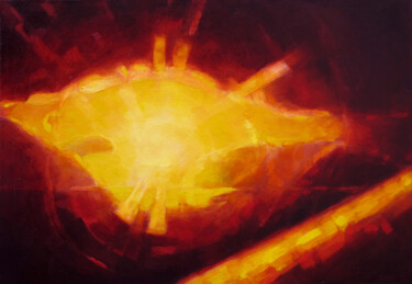 Pintura intitulada "Vers le soleil" por David Benayoun, Obras de arte originais, Óleo Montado em Armação em madeira