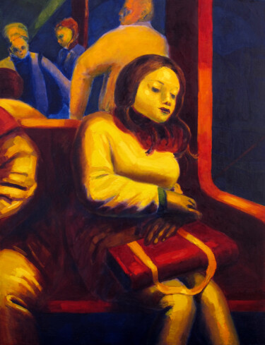 Peinture intitulée "Caroline" par David Benayoun, Œuvre d'art originale, Huile Monté sur Châssis en bois