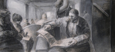 Drawing titled "Richard" by David Benayoun, Original Artwork, Chalk