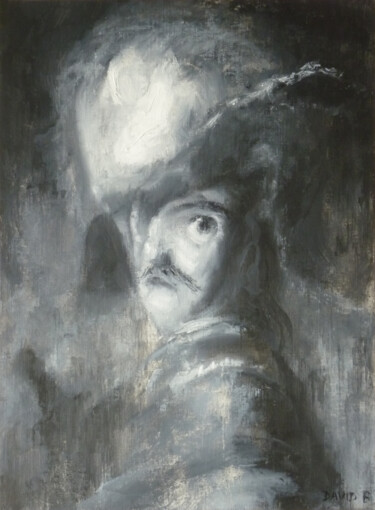 Zeichnungen mit dem Titel "D'après Rembrandt" von David Benayoun, Original-Kunstwerk, Pastell