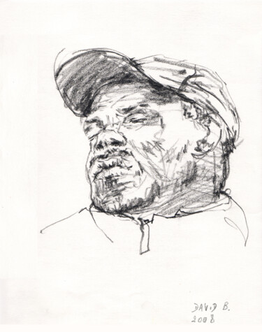 Tekening getiteld "Matthieu" door David Benayoun, Origineel Kunstwerk, Potlood