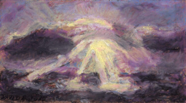 Peinture intitulée "Etude de ciel" par David Benayoun, Œuvre d'art originale, Pastel